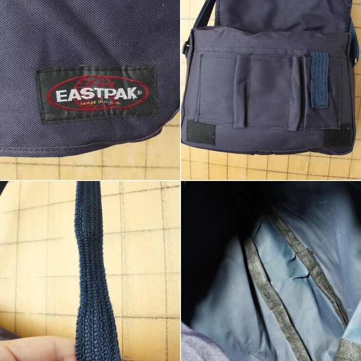 80s 90s USA製 EASTPAK イーストパック ショルダーバッグ ネイビーブルー アウトドア アメリカ古着 060723ss127