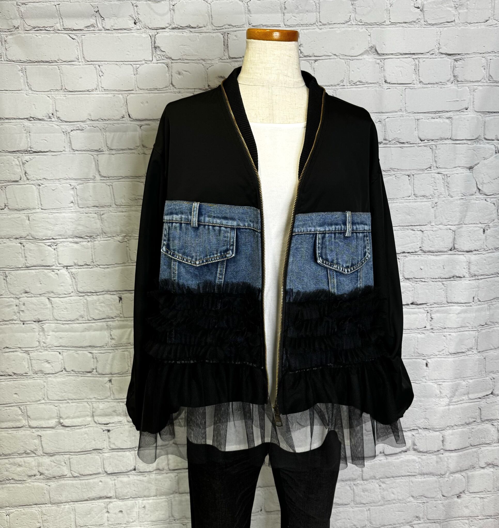 MICALLE MICALLE/ミカーレミカーレ】異素材ドッキングジャケット