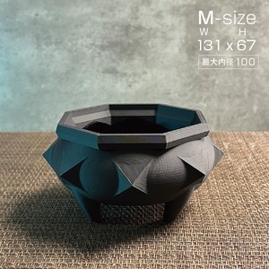 3Dプリンター鉢 "平河子（HIRA-KAKO）" | M 黒