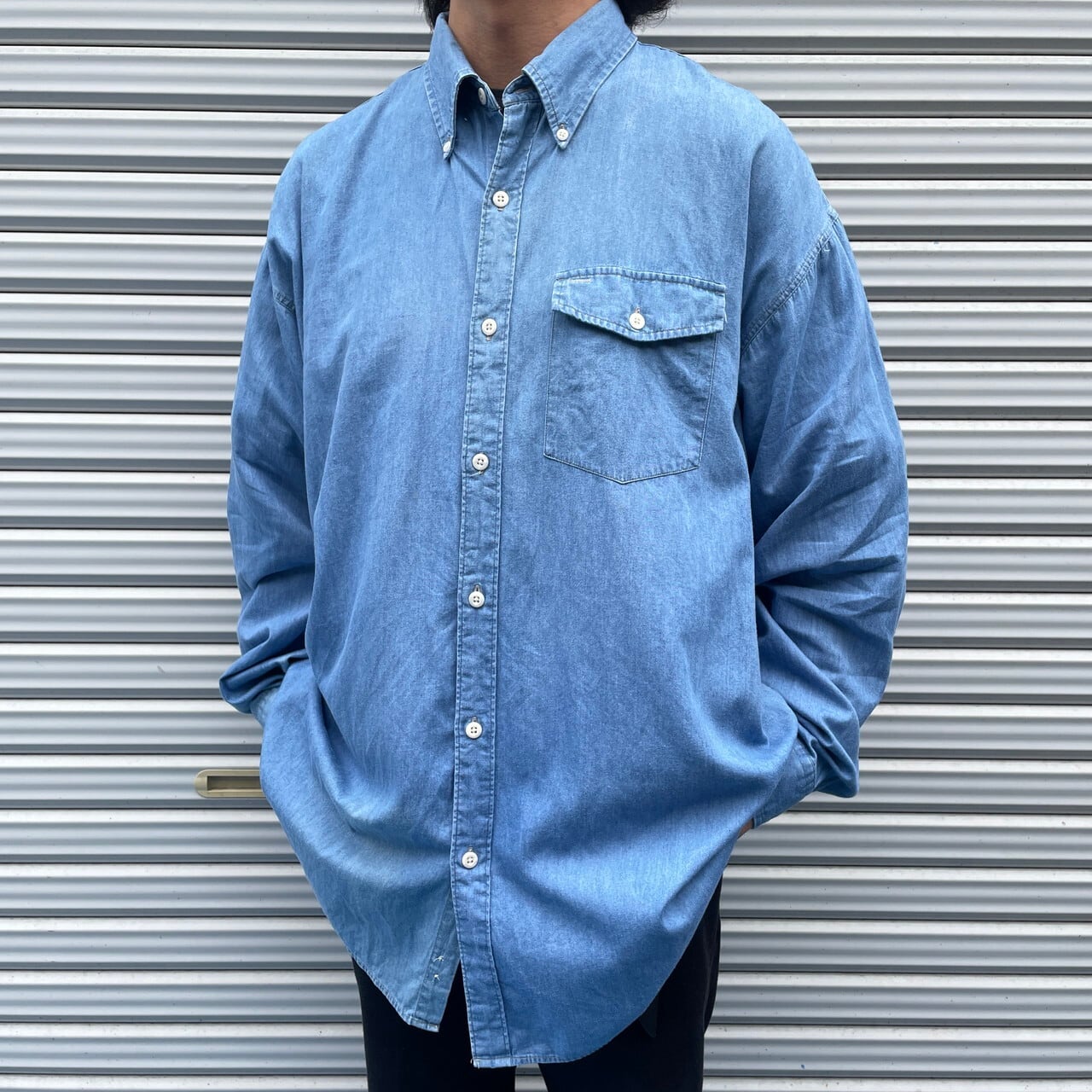 ビッグサイズ 90年代 エルエルビーン シャンブレーシャツ メンズ2XL 