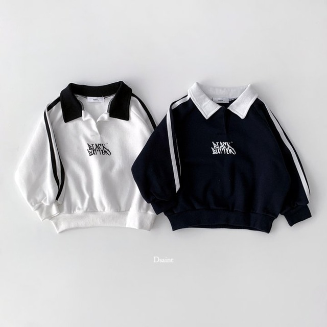 【取寄】dsaint|double-line collar black button sweatshirt|ダブルラインカラーブラックボタンスウェット|5-17|kids&jr|25 winter