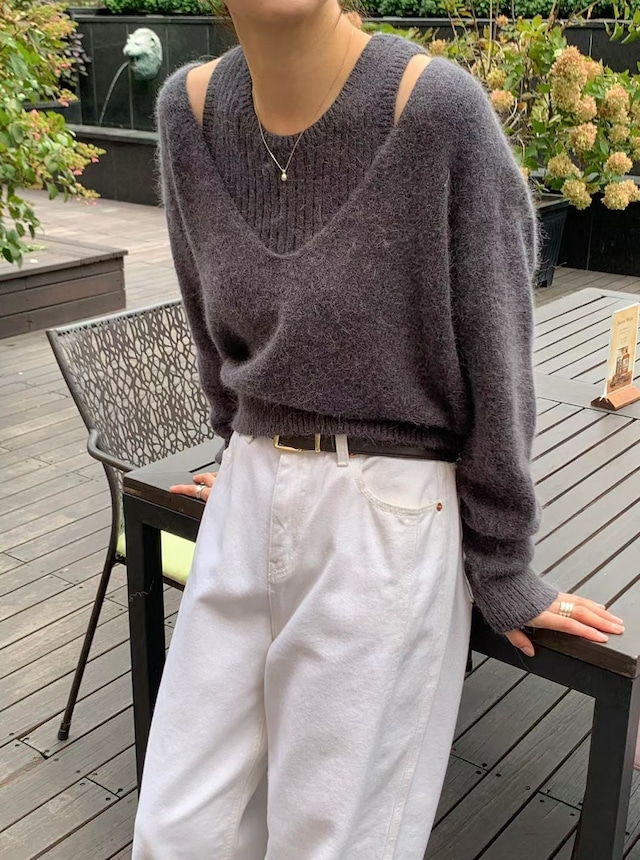 (予約) signature / Aman Layered knit Set 4color