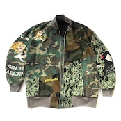 ミリタリーシャツ再構築 ジャケット MILITARY REMAKE MIX BOMBER JACKET militarybomberjk102