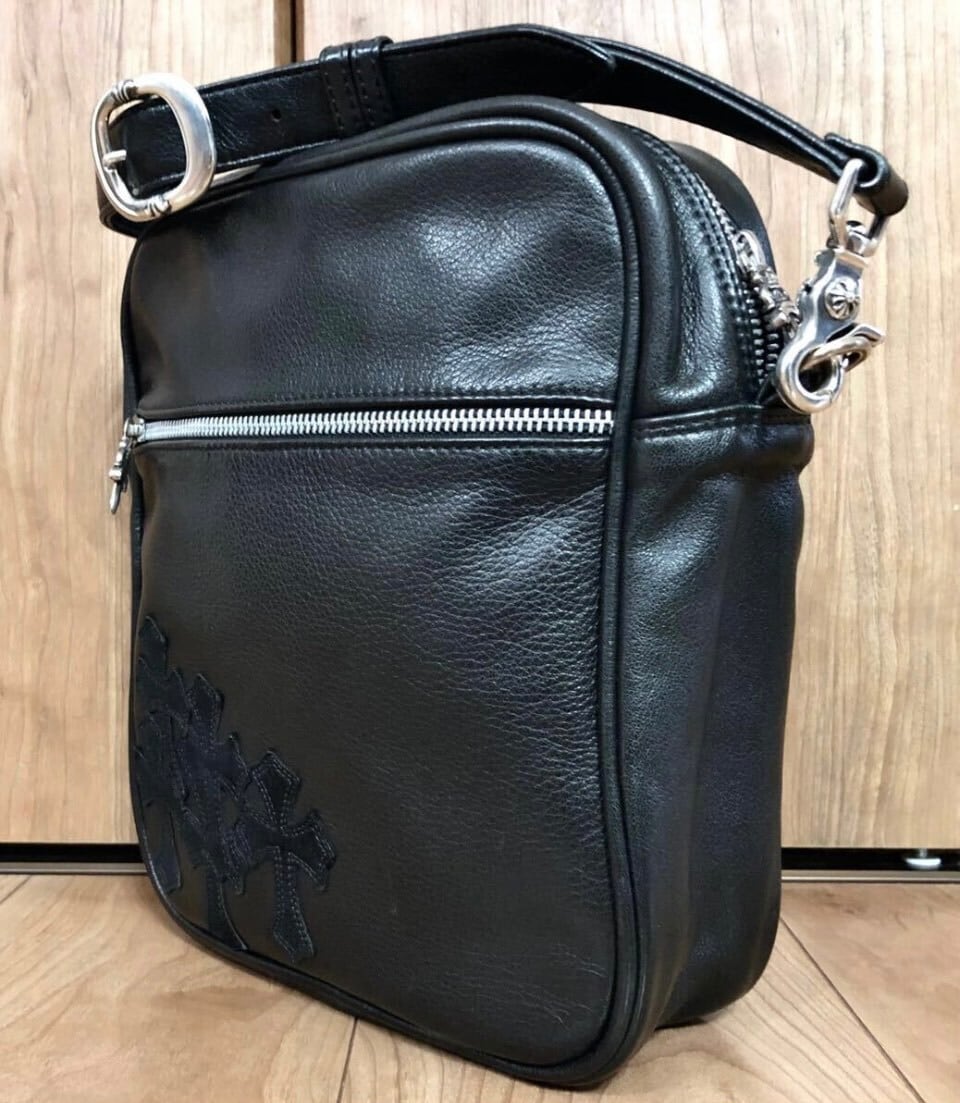 CHROME HEARTS クロムハーツ レザーガラス加工 クロスパッチ TAKA