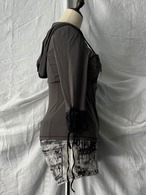 "Ozz Croce"オッズクローチェ Cross Top Lace-up Hoodie