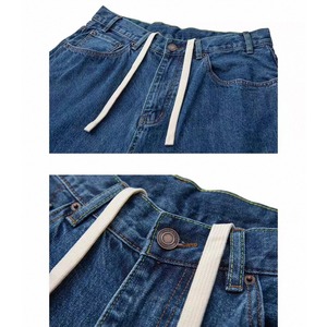 Wide taper street denim pants 1349
