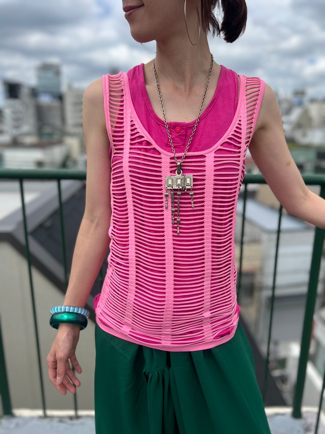 Vintage cotton pink tank top