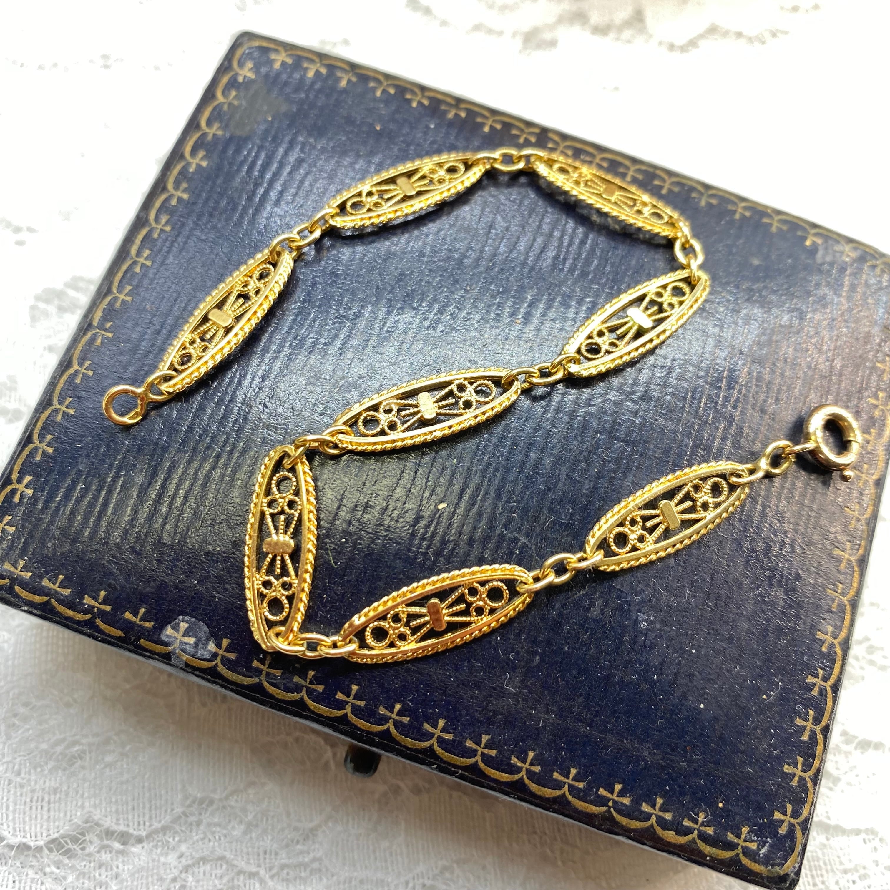 K18 フランス アンティーク フィリグリー ブレスレット ～華やかな時代