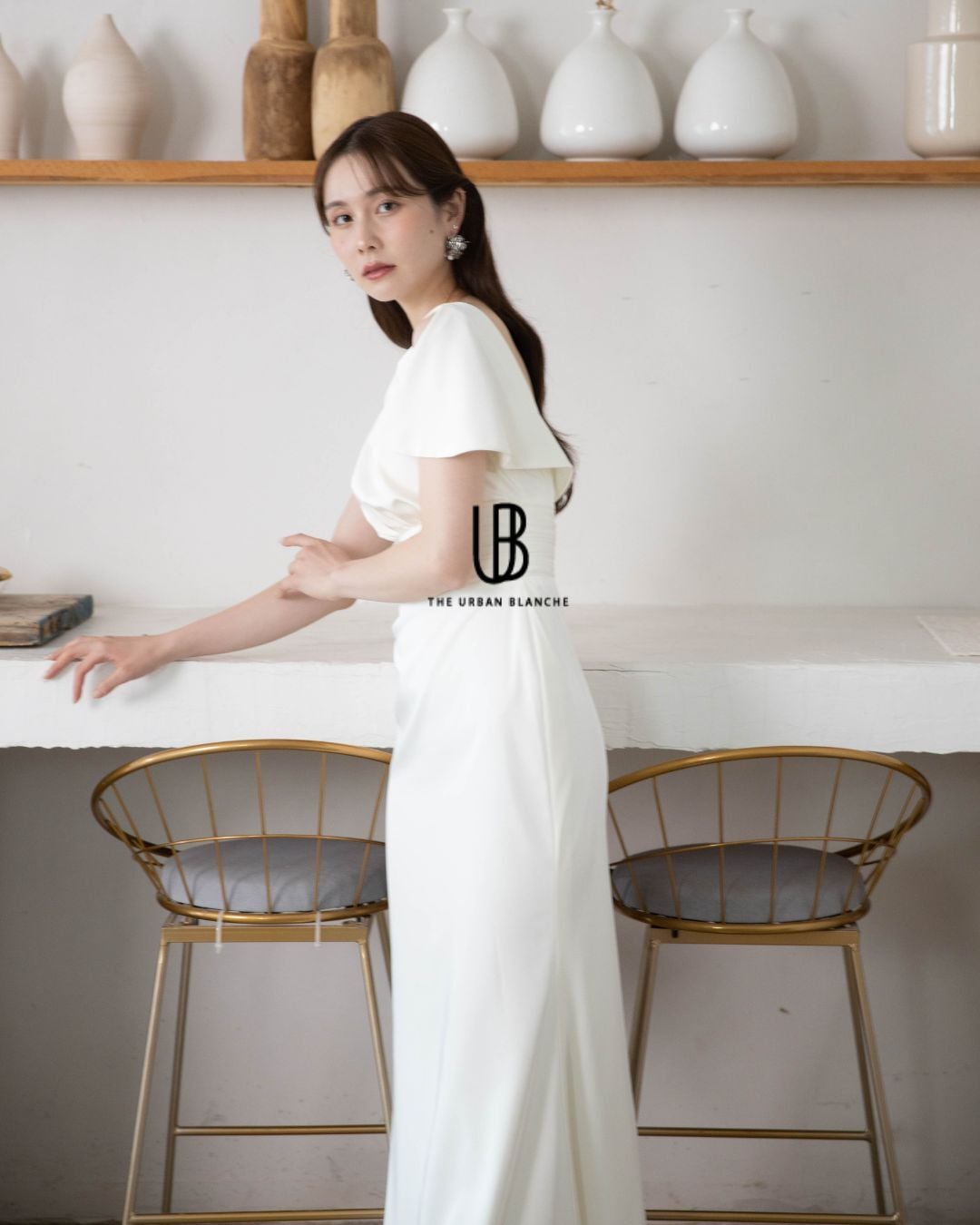 THE URBAN BLANCHE ORIGINAL 】着痩せ効果☆ 袖付き オシャレ