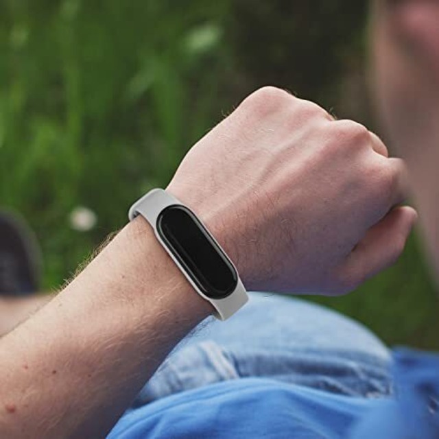 [Vancle] コンパチブル Xiaomi Mi Band 6/Mi Band 5 バンド 替えベルト シリコン製 交換ベルト 対応 Mi band 5/6 スマートバンド (グレー+アーミーグリーン)