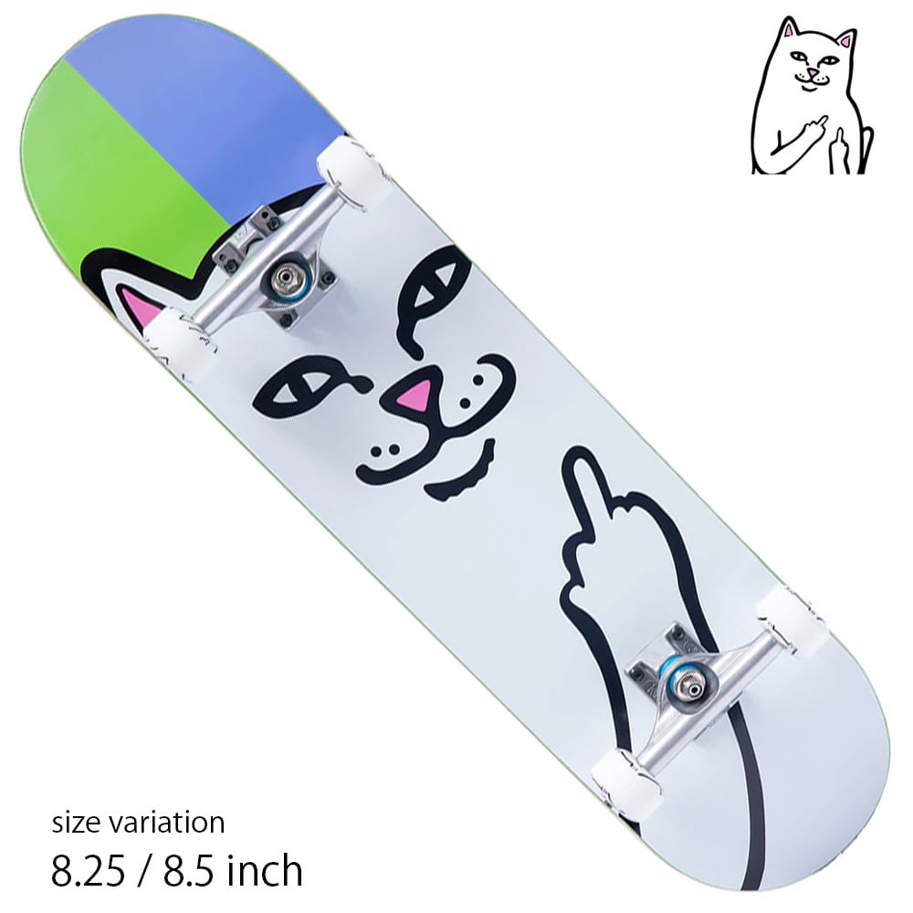 RIPNDIP スケボー コンプリート デッキ リップンディップ 猫 Lord Nermal COMPLETE SKATEBOARD  GREEN/BLUE 8.25 8.5 スケートボード ネコ 完成品 DECK