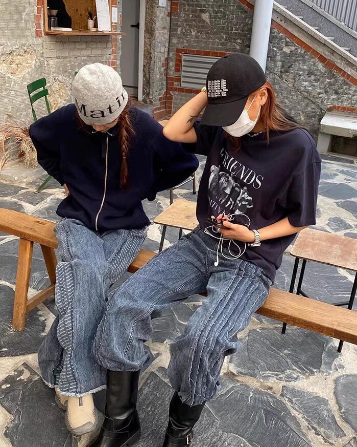 人気 韓国 Matin Kim マーティンキム トップス セーター 長袖 ジップ