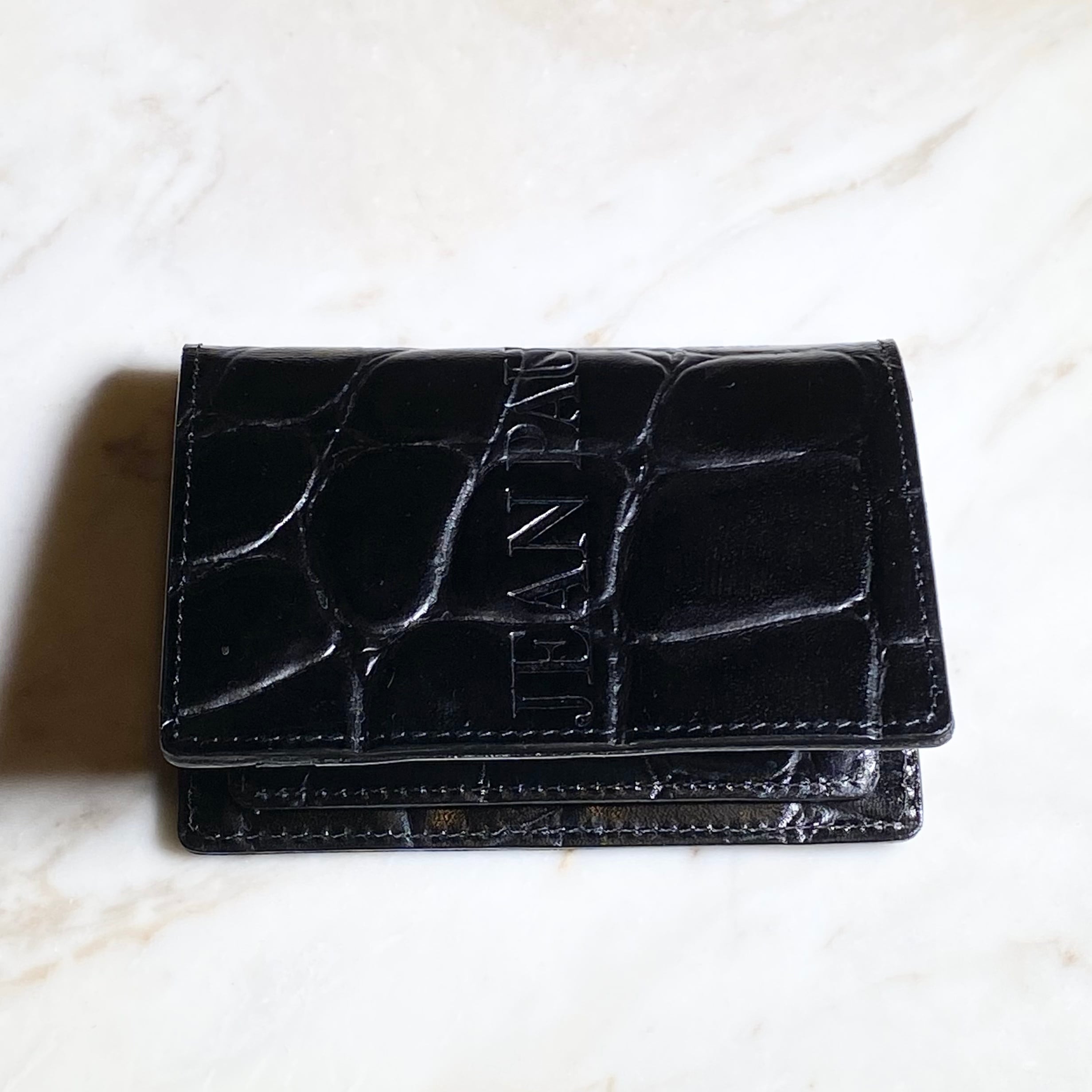 JEAN PAUL GAULTIER black patent card case | NOIR ONLINE