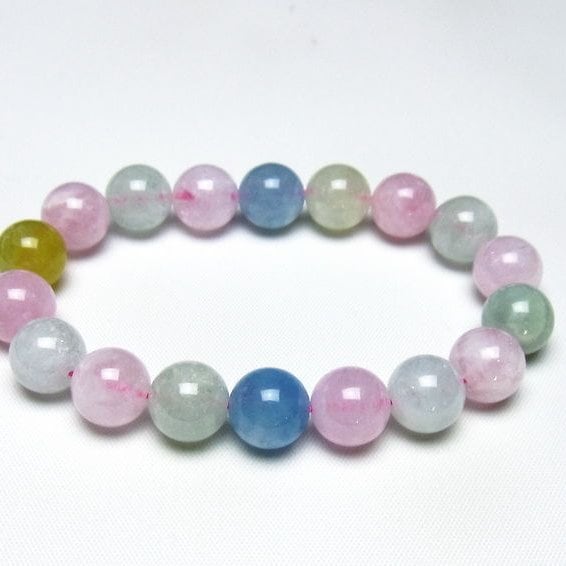 ミックスカラーベリル ブレスレット 11mm 一点物 メール便可 [M便 1/10] 111-48758