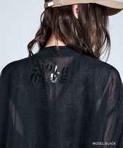 スリーブタックジョーゼットカーディガン (BLACK)　CQ-47016