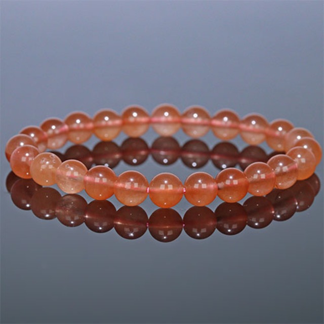 〔K2032-4〕約7mm ピンクサゲニティッククォーツ ブレスレット Pink Sagenitic quartz