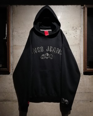 【Caka】"JNCO" Lenticular Patch Design Vintage Pullover Hoodie