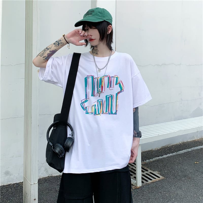 大魔王シリーズ Tシャツ 2color トップス 男女兼用 カップル服 メンズ レトロ 半袖 夏 可愛い Elegant