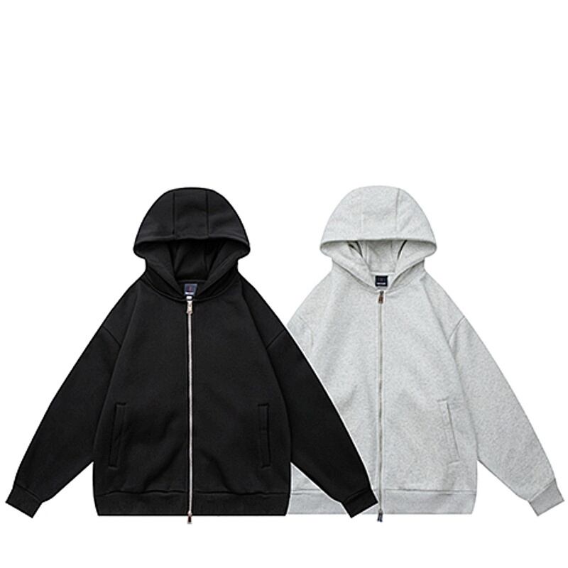 ゆったりサイズのダブルジップアップフーディー A18722