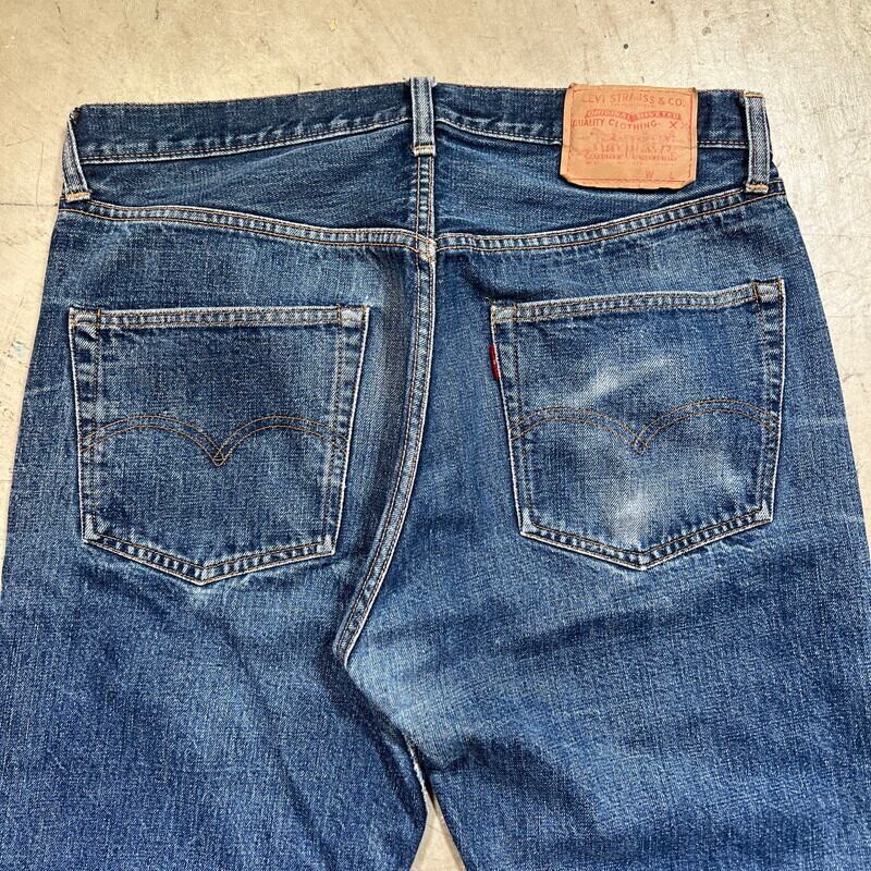 60's 70's LEVI'S リーバイス 501 デニム Big E 並行ステッチ 刻印6 足