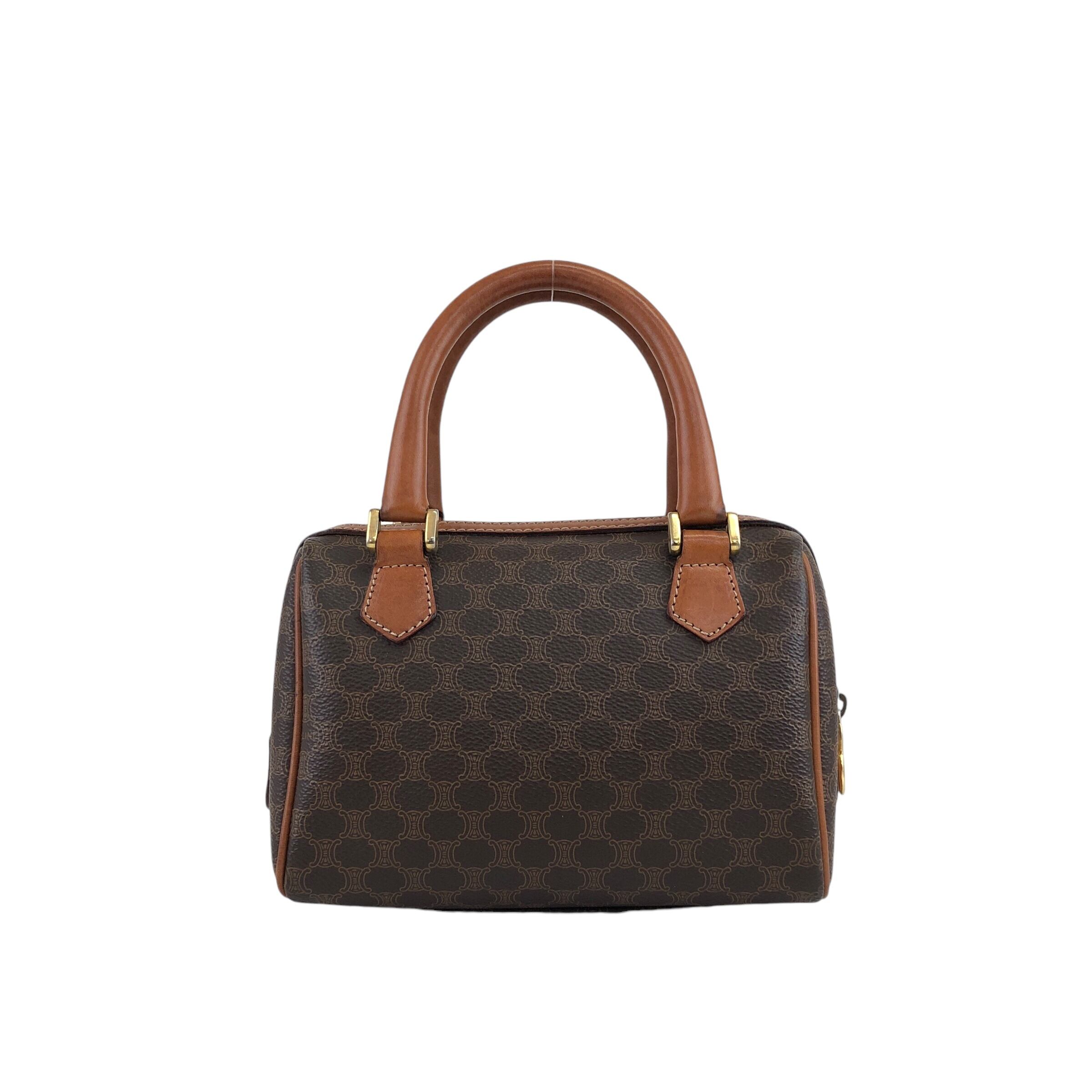【Vintage】 CELINE オールドセリーヌ ミニボストン Cマカダム CELINE（セリーヌ） ヴィンテージ マカダム ミニボストンバッグ