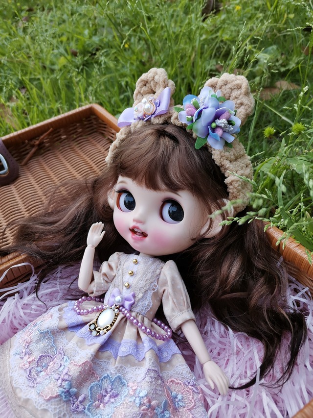 licca/blythe/azone/pullipサイズ うさぎ耳ロリータドレス セット服