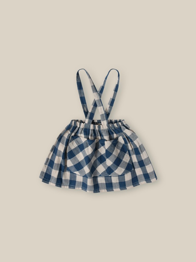 organic zoo/Pottery Blue Gingham Maker Crossback Skirt