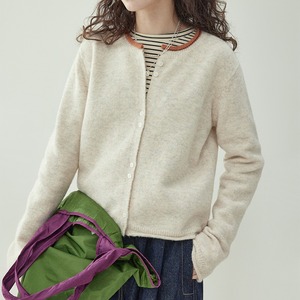 ミニボタンクルーネックニットカーディガン　MR0191