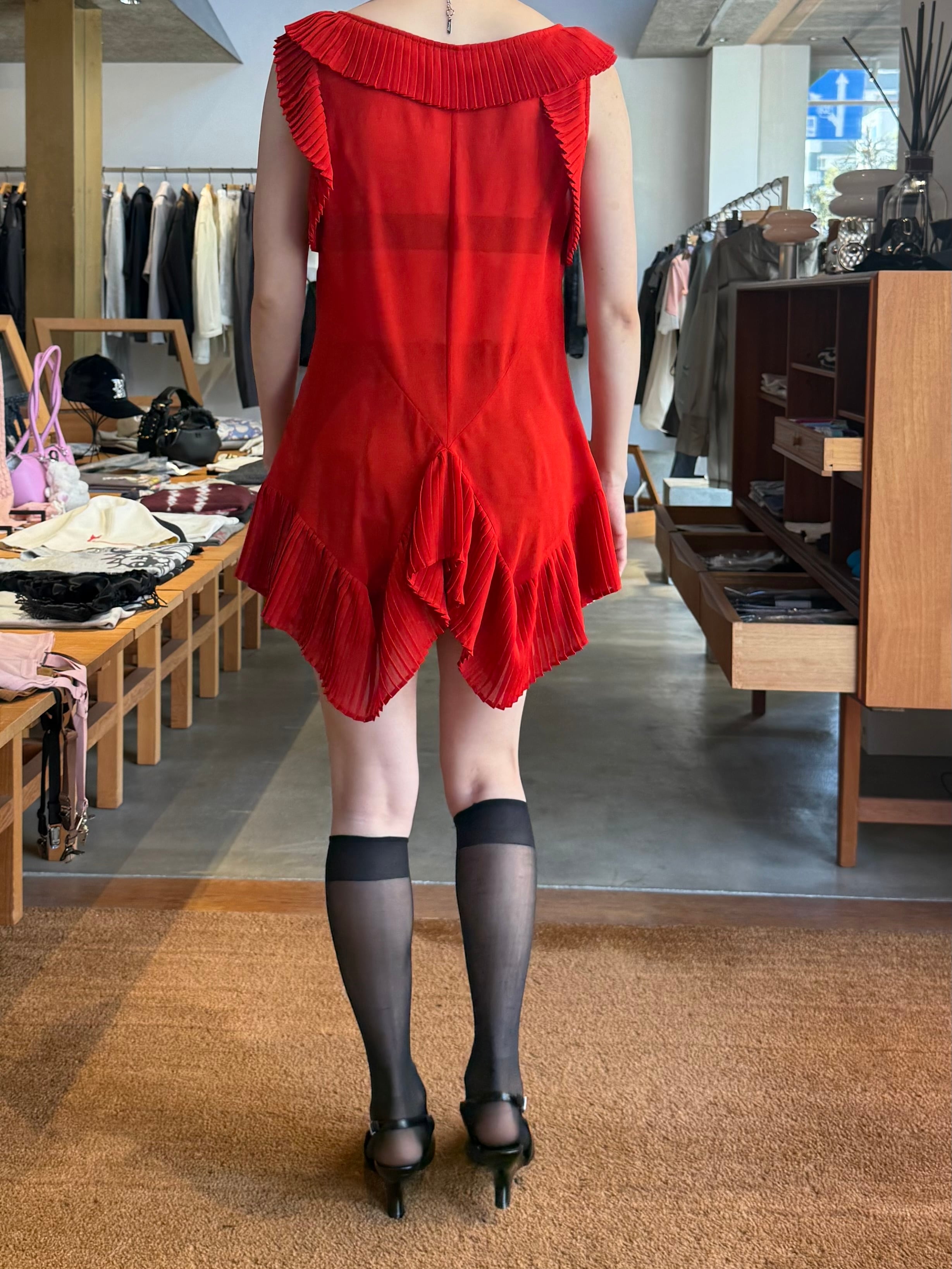 26SS】FETICO フェティコ / プリーツシアートップス/ PLEATED SHEER