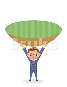 イラスト素材:ビジネスマンの支えるイメージ(ベクター・JPG)