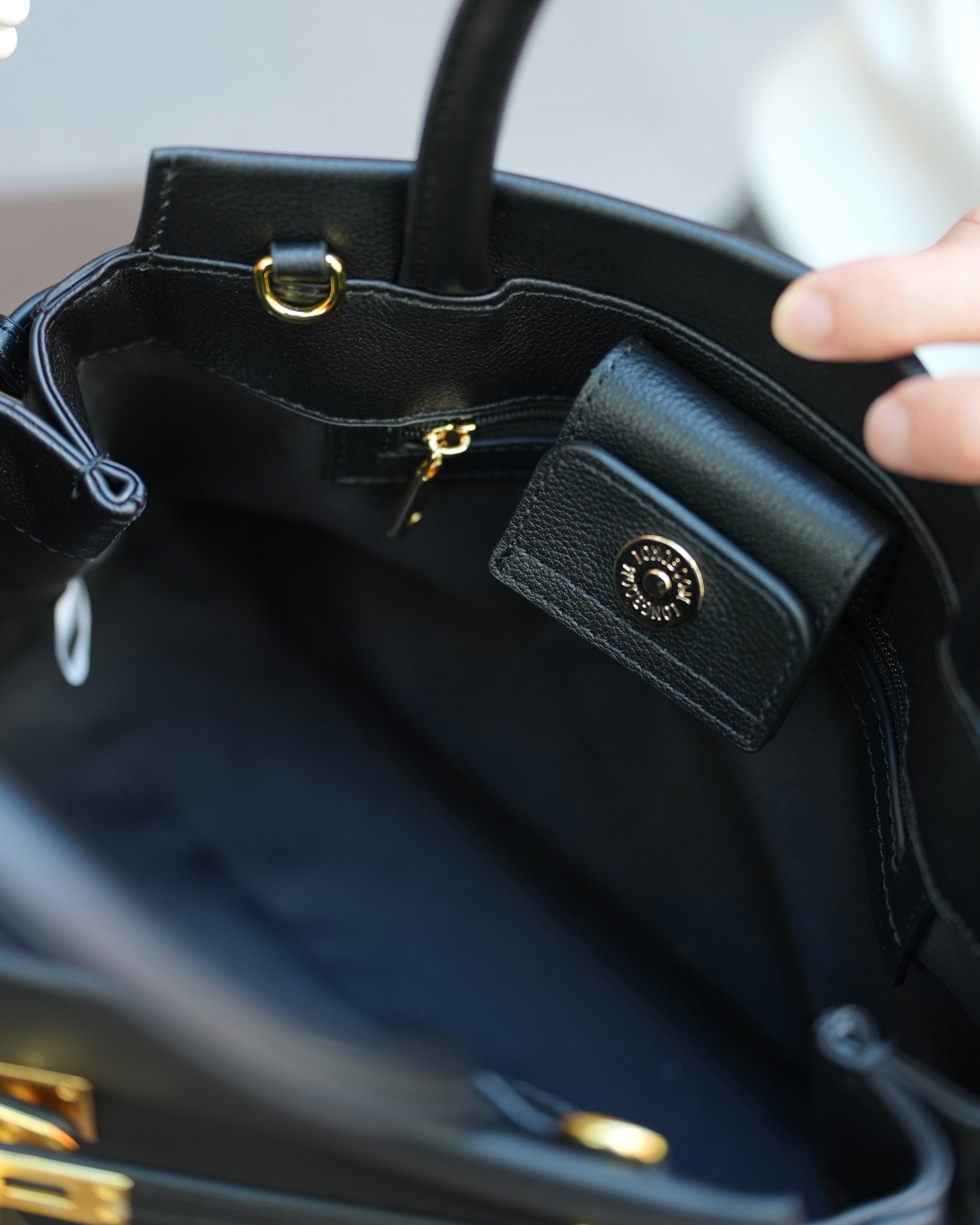 LUXURY LEATHER BAG 本革ベルト付き BLACK【BLB-26009】 | BELINDA