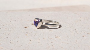 Purple copper heart turquoise ring《silver925》【受注製作】