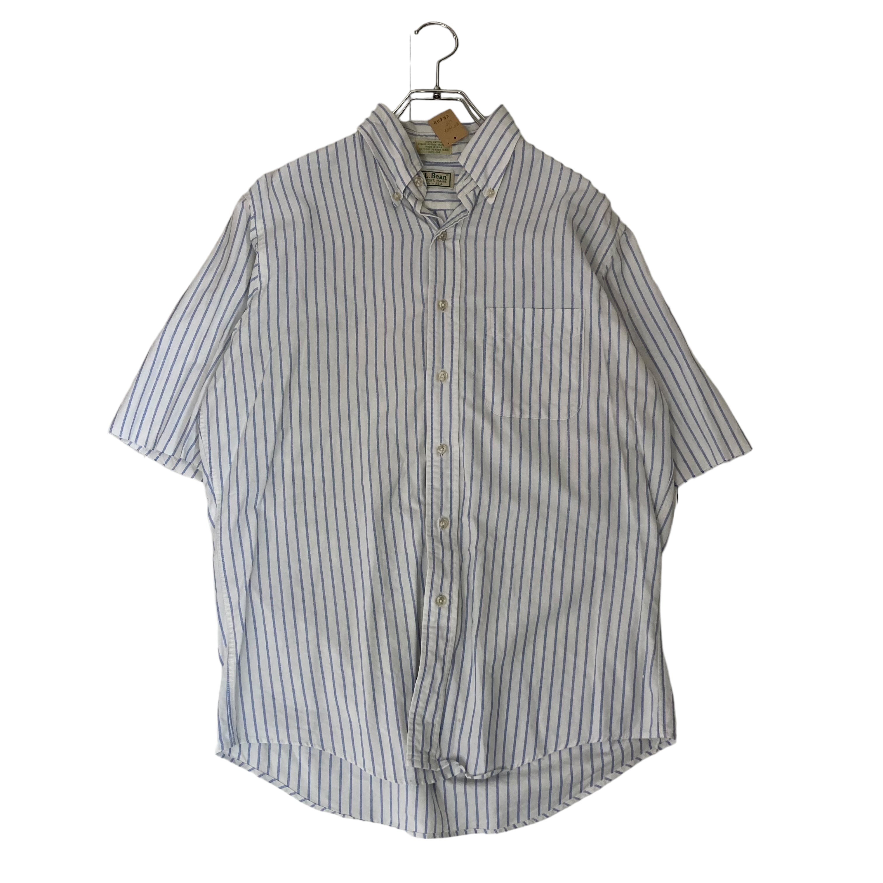 90s】【袖リメイク】【Made in USA】L.L.Bean 半袖シャツ L コットン 