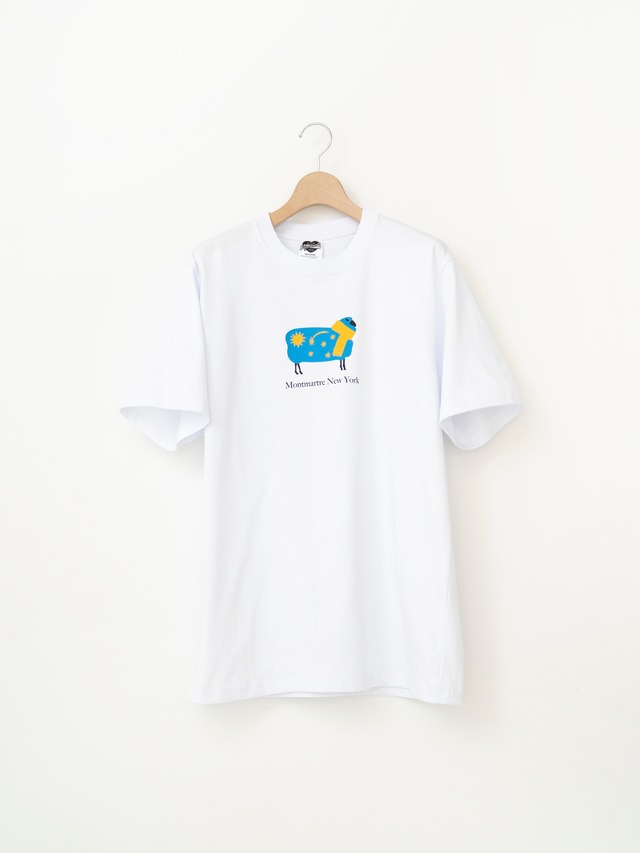 MONTMARTRE NEWYORK　DAY DREAMING SHEEP SS TEE　WHITE　T031