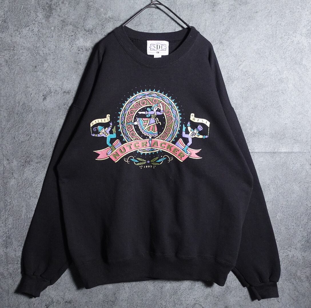 90s Black geometry doll print sweat