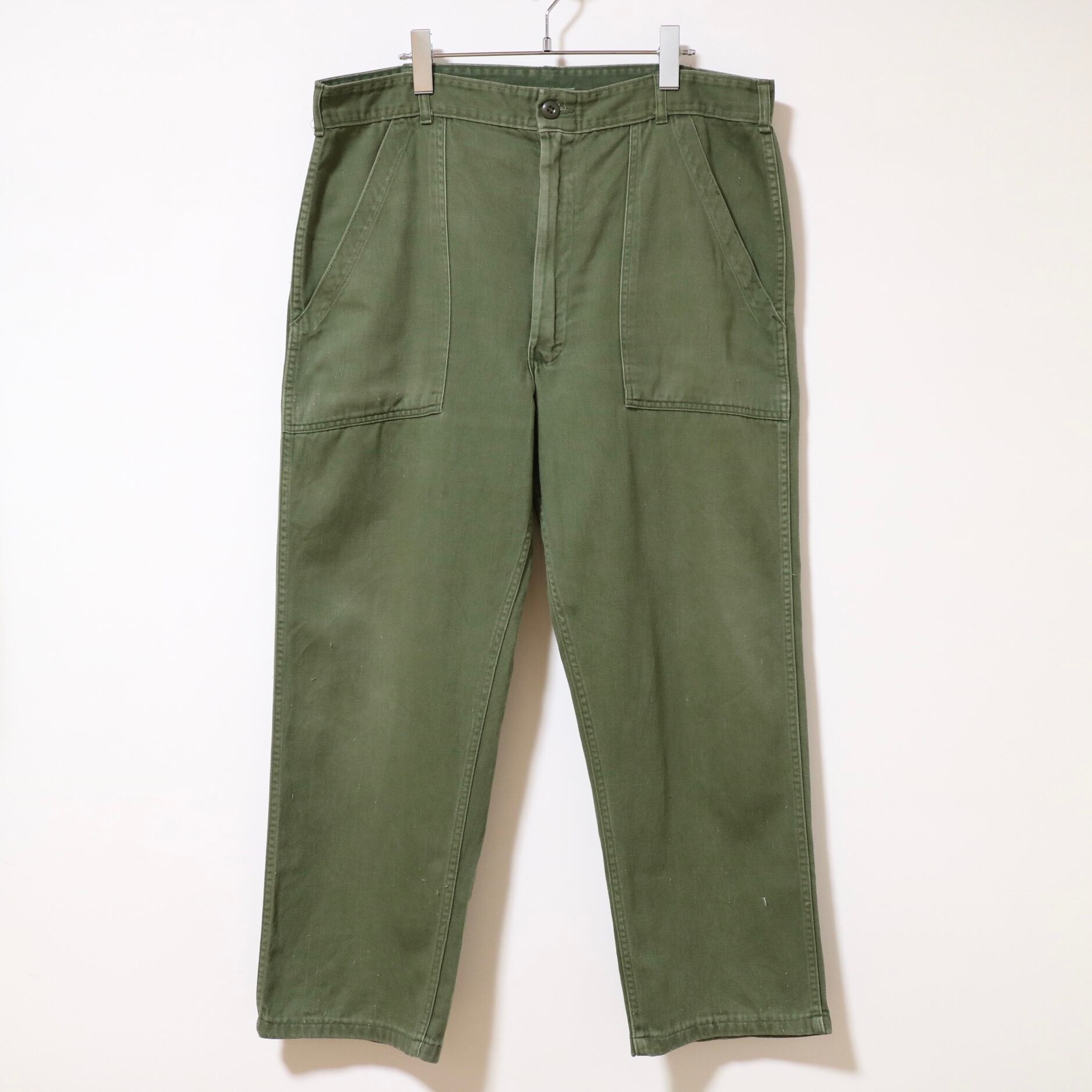 TROOPER MFG / ~70's All Cotton Back Satin Baker Pants / Made in