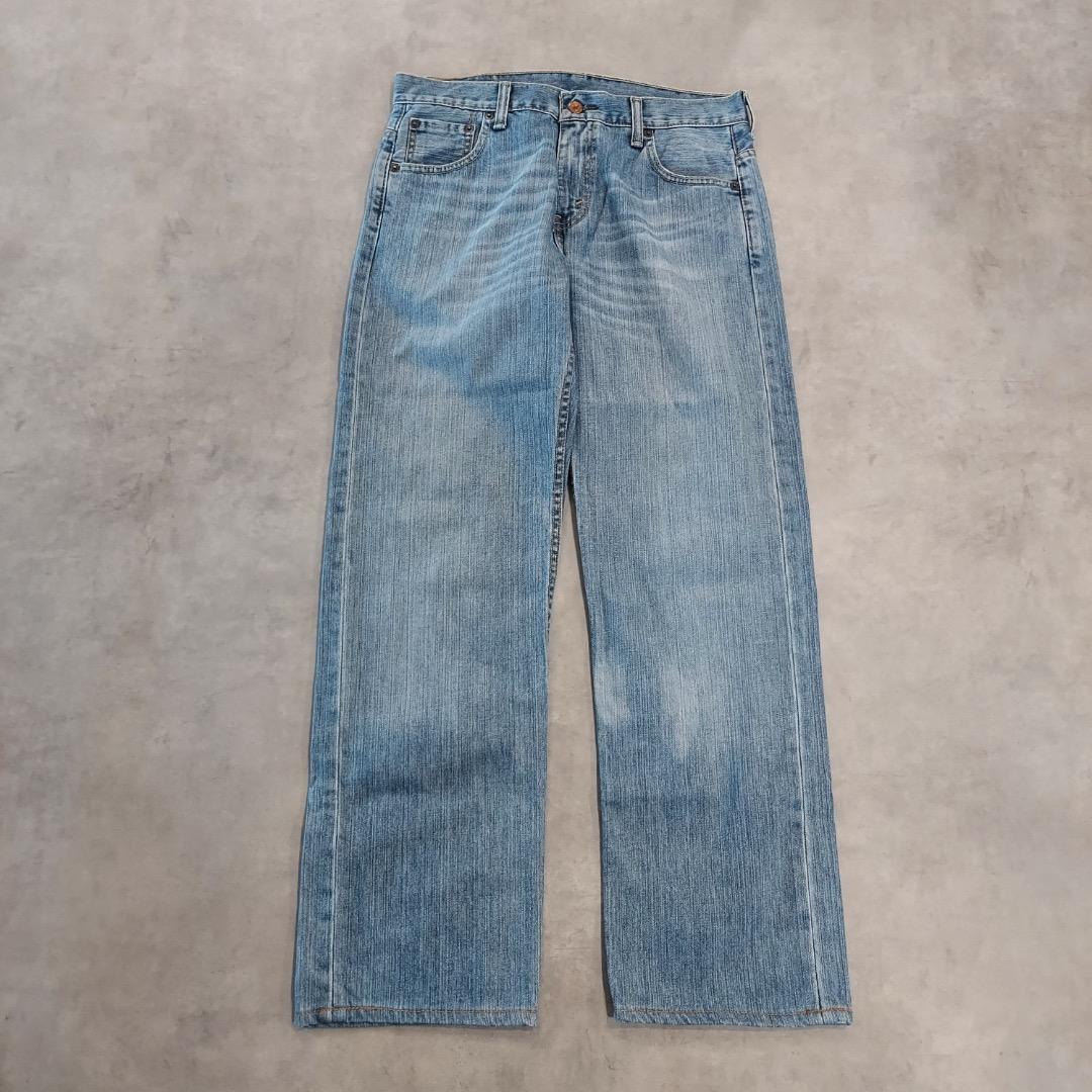 リーバイス569 Levis W30 ワイド バギー 青 古着 ヒゲ 22159