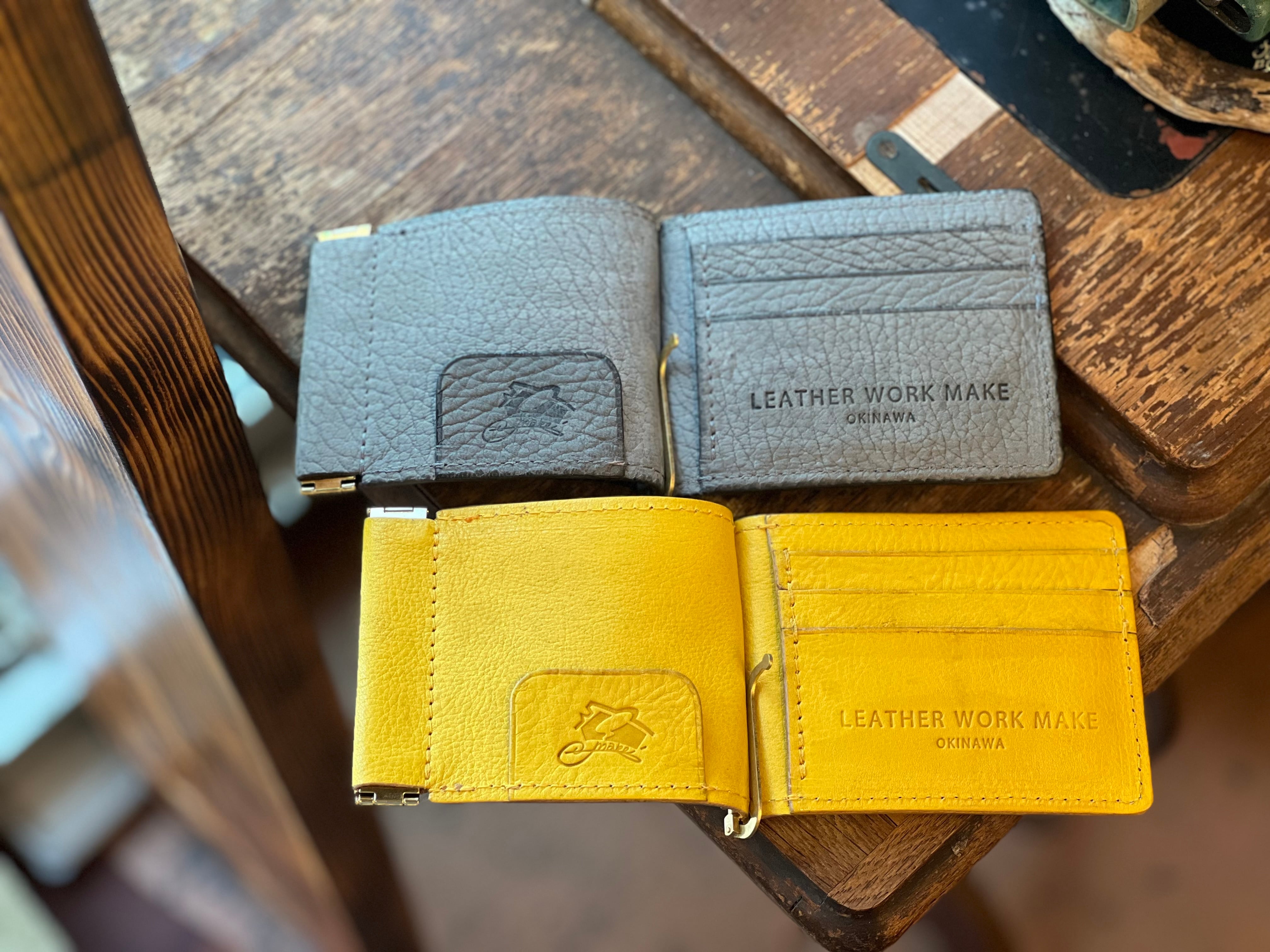 開閉バネコインケース付マネークリップ】 | LEATHER WORK MAKE(レザー