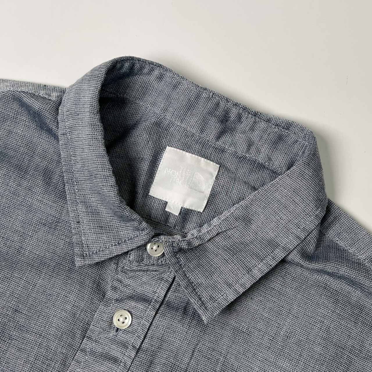 リネン混 THE NORTH FACE ノースフェイス ポケット 半袖 シャツ M/グレー系 メンズ