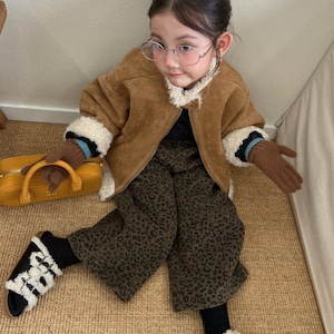 冬レトロカラーブロックボアジャケット