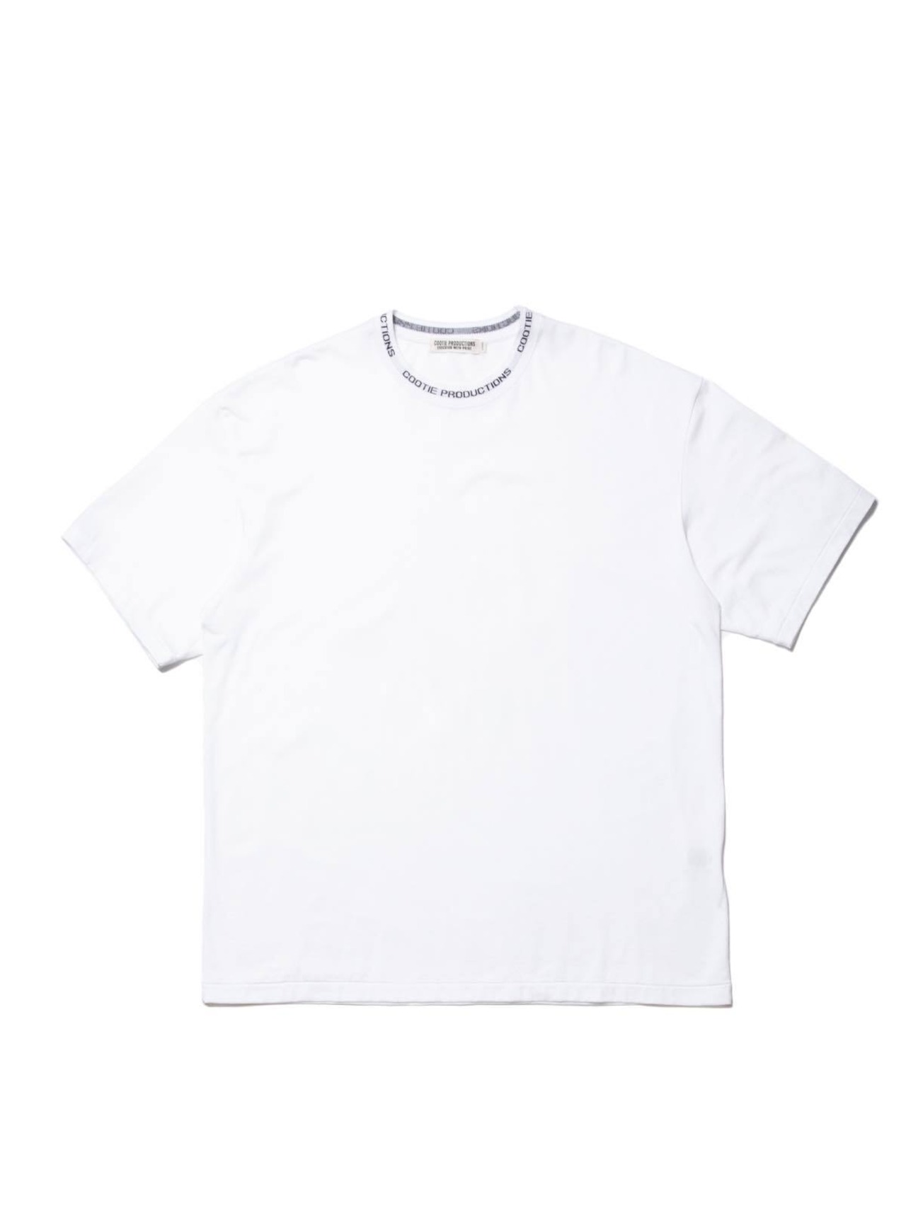 Supima Cotton Jacquard  Neck S/S Tee - White -