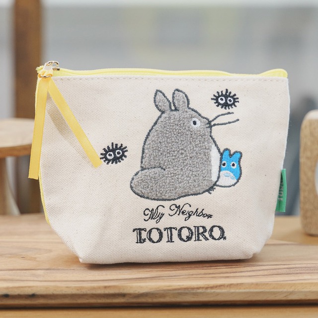 となりのトトロ　帆布サガラ刺繍ポーチ（2146）