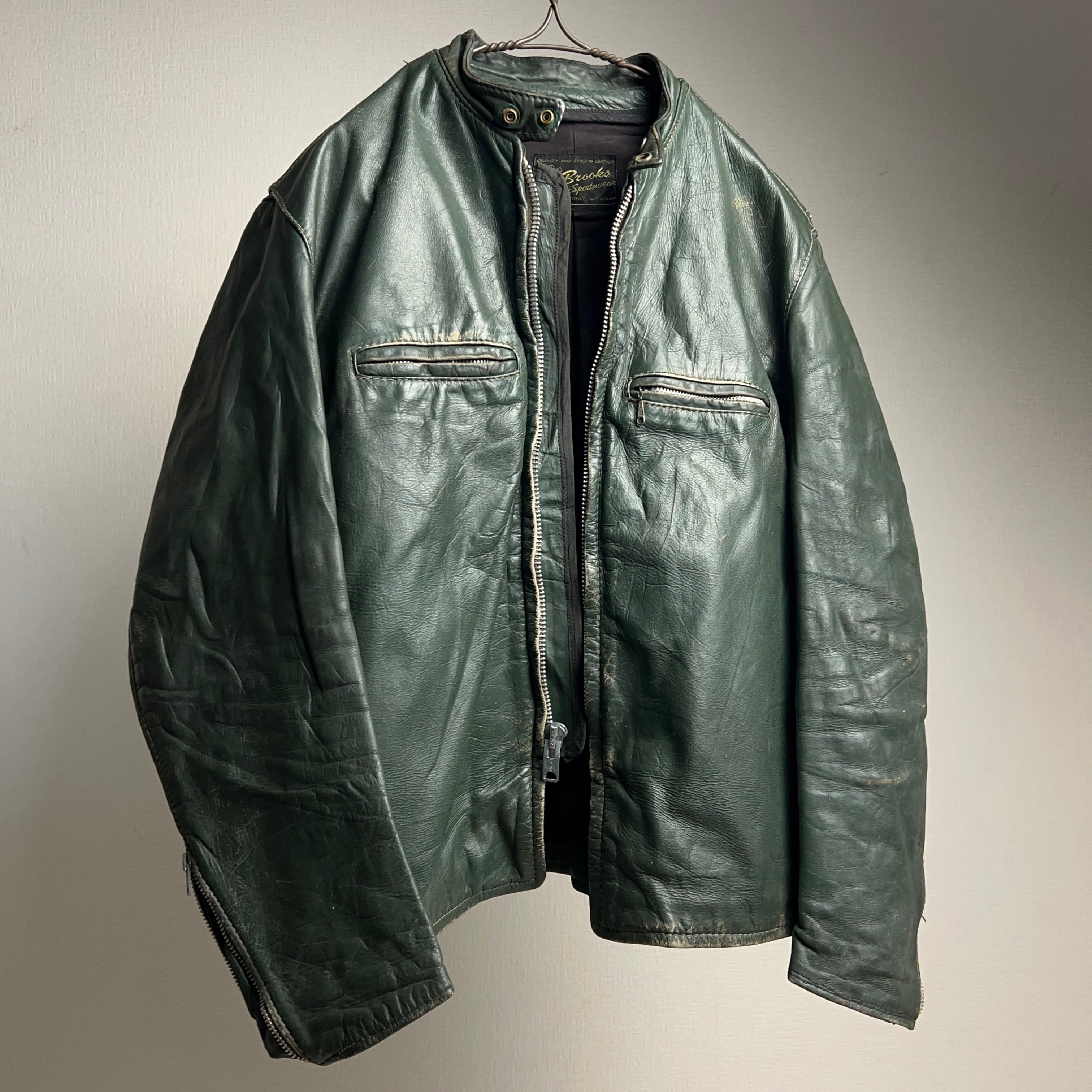 60's~70s “Brooks” Single Riders Leather Jacket 60年代 70年代 シングルライダース  レザージャケット【0929A93】【送料無料】 | 【公式】Thrift Tokyo & TAROCK 古着・ヴィンテージ通販 powered by  BASE