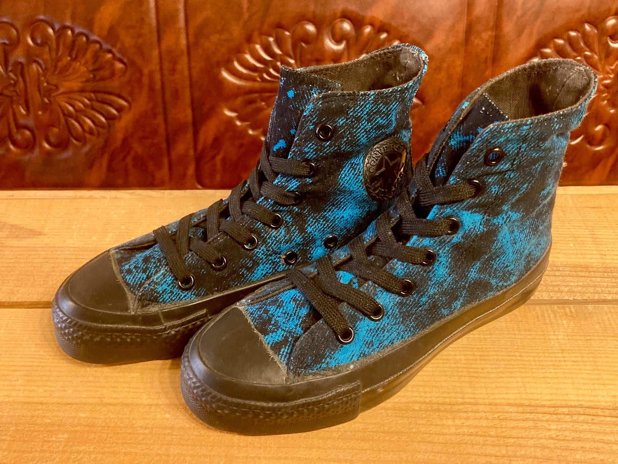 converse(コンバース) ALL STAR (オールスター)ブラックボトム グラフィック 青 21cm ハイカット 80s USA 255
