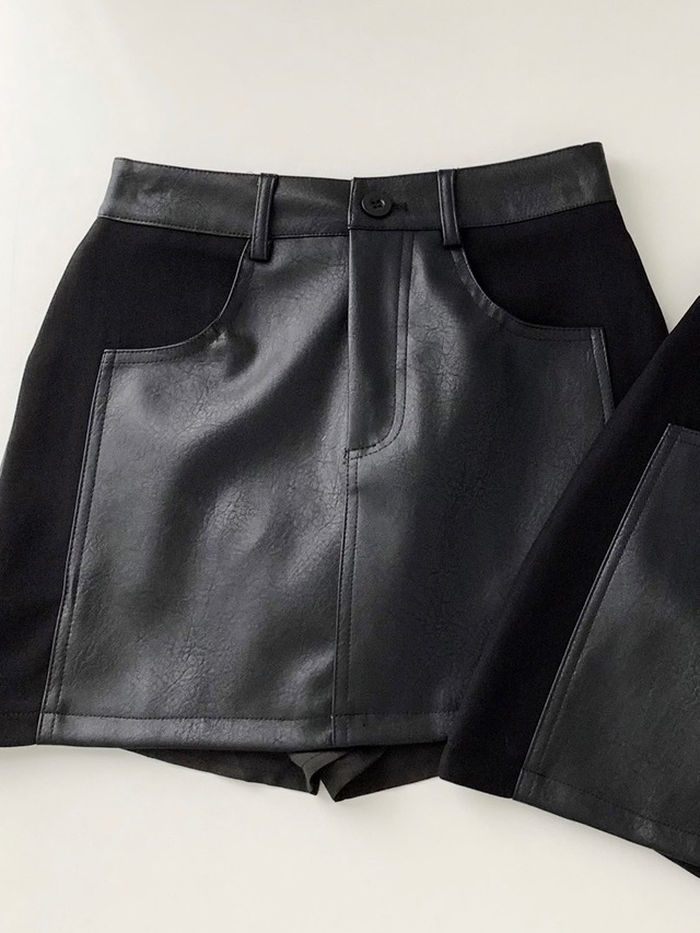 leather mini skirt pants