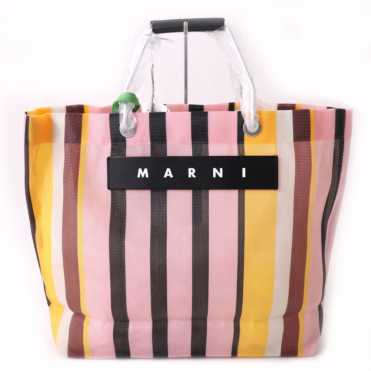MARNI マルチカラーストライプかごバッグ MARNI マルニ ストライプバッグ マルチイエロー マルニ ショッピング