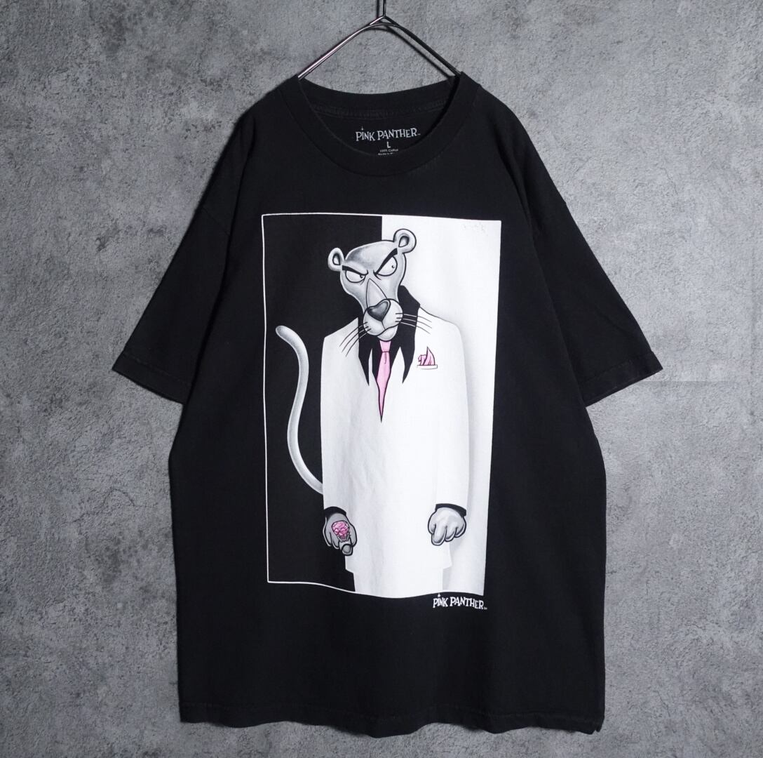 "PINK PANTHER" Black Scarface Homage Print T-shirt