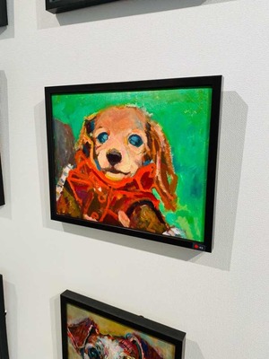 OIL COLOUR | 油彩画 #現代アート #犬 #猫