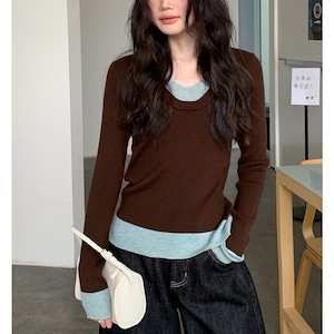 layered slim cutsew k-0240