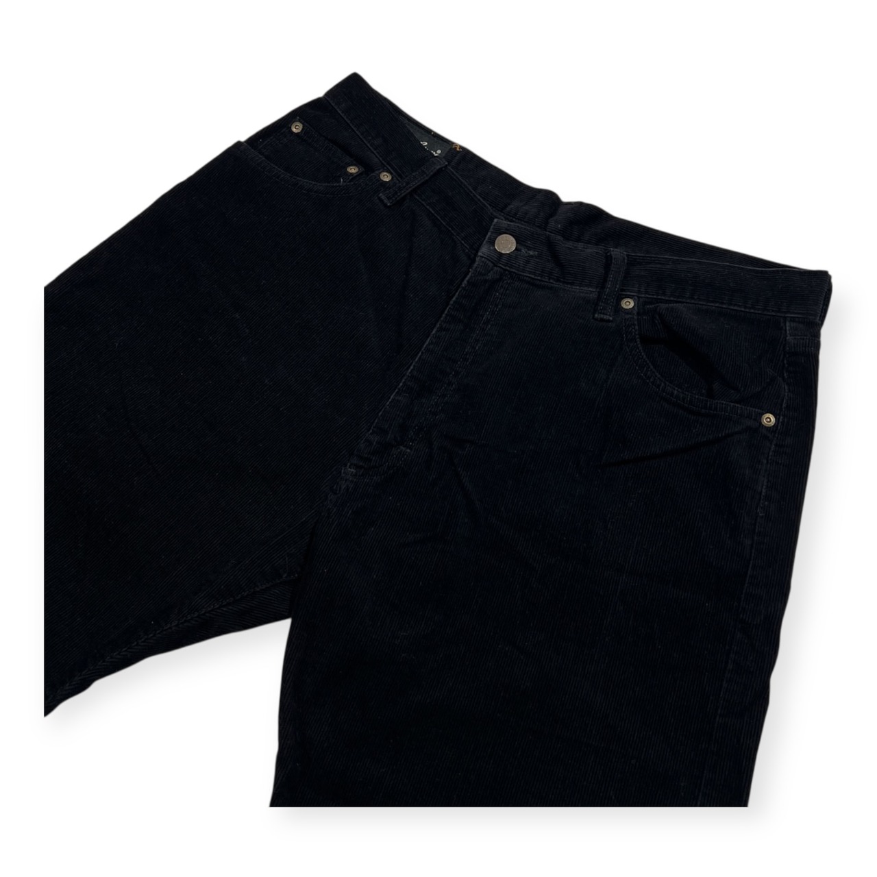 Eddie Bauer エディーバウアー 太畝 コーデュロイ パンツ 5ポケット ストレートパンツ W38 /ブラック アウトドア/大きいサイズ